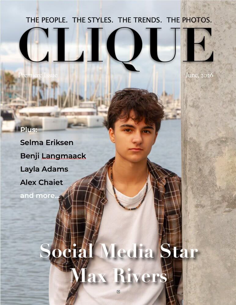 Clique magazine, June 2026 cover featuring Max Rivers